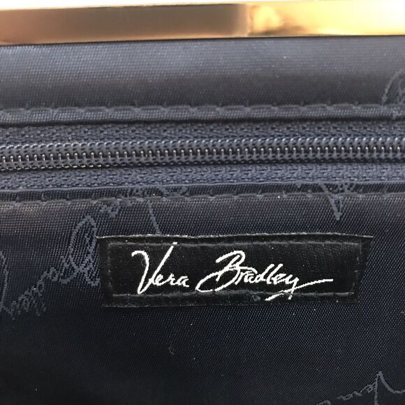 Vera Bradley Rhythm & Blues Clutch Double Kiss Lock Wallet Blue Green Paisley - Picture 3 of 8